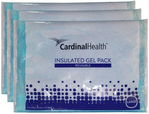 Cardinal Health Reusable Insulated Gel Pack Cold or Hot 9" x 6" (Qty3) Part# 80104