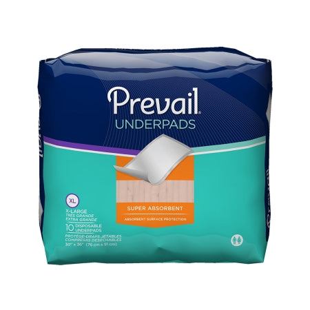 Underpad Prevail Premium 30 X 36" Disposable Polymer Heavy Absorb - Pack/10