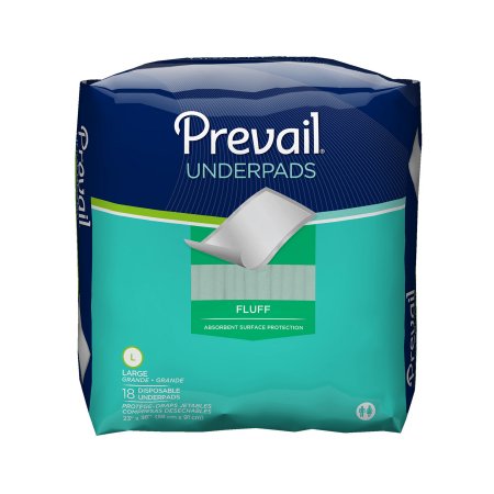 Underpad Prevail 23 X 36" Disposable Fluff Light Absorb - Case/72