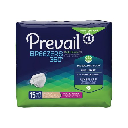 Prevail Breezers 360Â° Tab Closure Size 3 Disposable Heavy Absorb - Pack/15