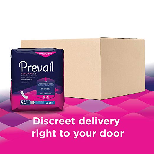 Prevail Moderate Absorbency Long Length Bladder Control Pad, 108 Count